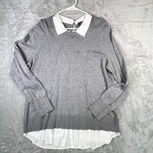 Torrid‎ Womens Gray Layered Collared Sweater Knit Shirt Combo Size 1